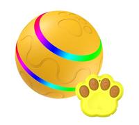 Zymoplas Interactive Toy For Dogs Automatic Moving Rolling Ball With LED Light Interactive Puppy Pet Ball Dog 3 Modes, Yellow