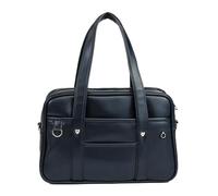 Zymoplas Japanese Handbag For School Made With Premium Leather Large Capacity Waterproof Including School Messenger Bag Tote Bag, dark blue, medium size