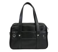 Zymoplas Japanese Handbag For School Made With Premium Leather Large Capacity Waterproof Including School Messenger Bag Tote Bag, black, medium size
