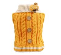Zymoplas Knitted Winter Warm Dog Clothes Stay Cozy All Season Long Stylish Dog Winter Sweater Small Clothes Jumpers Vest, Yellow, XS