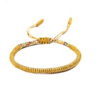 Zymoplas Knots Bangles Hand-Woven Men Handmade Lucky Buddhism Braided Women Adjustable Thread Charm Jewelry Bracelet Friendship, Colorful/EarthYellow