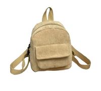 Zymoplas Lightweight and Portable Women Mini Backpack for Stylish Travels Women Small Corduroy City Backpack Gift Choice, Khaki