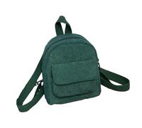 Zymoplas Lightweight and Portable Women Mini Backpack for Stylish Travels Women Small Corduroy City Backpack Gift Choice, Blackish Green
