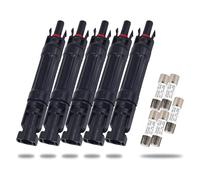 Zymoplas MC 4 Photovoltaic Connector 10A Solar Fuses For Panel System Safety 1000V Solar Inline Fuses Holder With Male, 15A