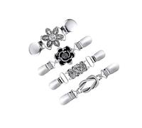 Zymoplas Medieval Alloy Shawl Fastener Sew Cardigan Clips Celtic for Women Elegant and Stylish Coat Garment, duckbill clip, 4 pcs