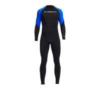 Zymoplas Mens Warm Full Body Diving Wetsuit for Water Sports Back Zip for Surfing Snorkeling Long, blue, M