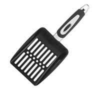 Zymoplas Metal Cat Litter Scoop With Holder Patented Sifter For Clean Litter Sifter Spacing Is Designed To Allow Only Clean, Black