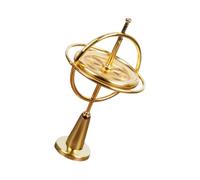 Zymoplas Metal Hand Gyroscope Golden Color Scientific Educational Toy Traditional Learning Toys for Kids Adults