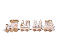 Zymoplas Mini Wood Christmas Train Decoration Cars Truck Toy Classic Holiday Miniature Ornament Yard New Year Gift Child, White
