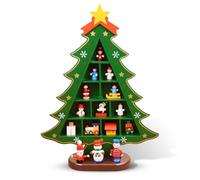 Zymoplas Mini Wooden Tabletop Christmas Tree Xmas Wood Miniature Ornament Cute Desktop Decor Metal Indoor Craft Home Sign
