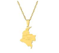 Zymoplas Minimalist Stainless Steel Necklace For Women Customized Pendant Colombia Map Pendant Necklace Necklaces For Women Gifts