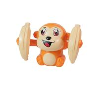 Zymoplas Monkey Toy Electric Rolling Attraction Crawling For Babies Cool Lighting And Dynamic Music Plastic Educational Toys, orange, With battery