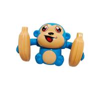Zymoplas Monkey Toy Electric Rolling Attraction Crawling For Babies Cool Lighting And Dynamic Music Plastic Educational Toys, blue, With battery