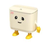 Zymoplas Mülleimer Mit Deckel Small Homes Savior With Mini Modeling Silent Opening And Closing Without Disturbing Life Trash Bin, milky white, DIYceiling12LBow Tie