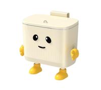Zymoplas Mülleimer Mit Deckel Small Homes Savior With Mini Modeling Silent Opening And Closing Without Disturbing Life Trash Bin, milky white, DIYceiling12L
