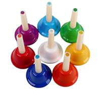 Zymoplas Multi-color Musical Toy Reusable Handbells High Strength Professional Lightweight Practical 8-Note Hand Bell Children