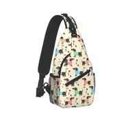 Zymoplas Multi Compartment Storage And Partition For Outdoor Hiking Backpack Polyester Changchun Flower Crossbody Bag, Khaki Puppy