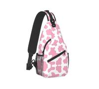 Zymoplas Multi Compartment Storage And Partition For Outdoor Hiking Backpack Polyester Changchun Flower Crossbody Bag, Pink and white spots