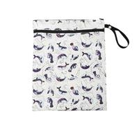 Zymoplas Multi-Functional Wet Dry Bags for Convenient and Organized Storage Fashionable Waterproof Cloth Nappy Wet Bags, Little White Whale
