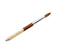 Zymoplas Nail Brushes Round Head Kolinsky Sable Gel Builder Polish Oval Crimped Shaped Dotting Liner Pen for Acrylic Powder, Type 18