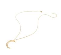 Zymoplas Necklace Moon Gold Long Simple Style Elegant Hanging Pendants Decorations Valentines Day Chokers for Teen Girls, Gold