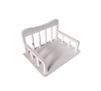 Zymoplas Newborn Photography Props Wood Bed Bench Assistant Photo Auxiliary Tool Handmade Furniture for Hundred Days Full Moon, White