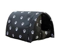 Zymoplas Outdoor Pet House For All Breeds Warm And Comfortable Polyester Pet Cat House Stray Cat Bed Cats Shelter Dog Shelters, Black, L