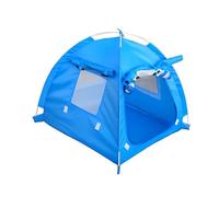 Zymoplas Outdoor Pet Tent Breathable Washable Folding Bed Puppy Excursion Waterproof Dog Cat House Playpen for Sleeping, M/Blue