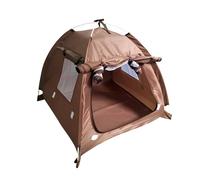 Zymoplas Outdoor Pet Tent Breathable Washable Folding Bed Puppy Excursion Waterproof Dog Cat House Playpen for Sleeping, L/Coffee color