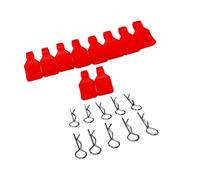 Zymoplas Pack of 10 Universal RC Body Clips Pins for 1 24 1 18 RC Crawler Buggy Monster Robust and Trustworthy, Red, 20x5MM