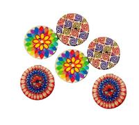 Zymoplas Pack of 100 Wood Button Multicolored Vintage Scrapbooking Crafting Knitting Round Button Decor Jeans Wooden Fastener, 25mm