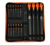 Zymoplas Pack of 17 File Set Wood Woodworking Glass Polishing Rasp for Craftsman Portable Filing Finishing Grinding Deburring Files, Orange
