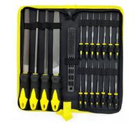 Zymoplas Pack of 17 File Set Wood Woodworking Glass Polishing Rasp for Craftsman Portable Filing Finishing Grinding Deburring Files, Yellow