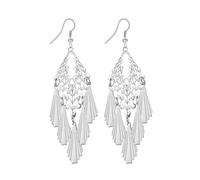 Zymoplas Pack of 2 Earrings Baroque Exquisite Vintage Style Metal Scrub Ear Pendant Valentines Day Creative Gift for Holiday, White