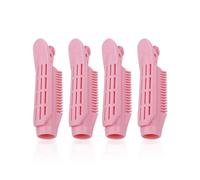 Zymoplas Pack of 4 Natural Volumizing Long Short Hair Root Clip Curler Roller Wave Clip Salon Styling Tools Accessories, Pink