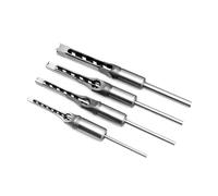 Zymoplas Pack of 4 Twist Woodworking Drill Bits Carbon Steel Square Hole Bit Punching Wood U-shaped Crafting for Craftsman Tools
