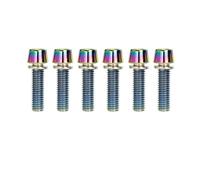 Zymoplas Pack of 6 Bike Stem Screws Bicycle Stainless Steel Handlebar Riser with Washer Repair Maintenance Replacing Parts, Colorful, M5