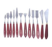 Zymoplas Painting Mixing Scraper Stainless Steel Spreading Palette Slicer Reliable Smudging Special-Shaped Art Spatula Drawing Accessory, 12pcs
