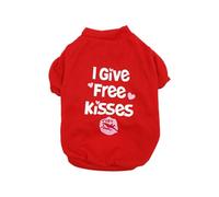 Zymoplas Pet Clothes Pet Coats Smooth Cotton Dog Jacket Catchy Dogs Shirts Puppy Reusable Pullover Printed Vest, Red, L