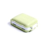 Zymoplas Pill Box Container Collapsible Tablet Organizer Divider Home Travel Indoor Outdoor Health Care Dispenser, Straw Green