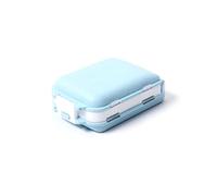 Zymoplas Pill Box Container Collapsible Tablet Organizer Divider Home Travel Indoor Outdoor Health Care Dispenser, Straw Blue