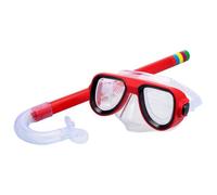 Zymoplas Plastic Toddlers Face Guard Portable Waterproof Watersport Freediving Swimming Pool Facial Shield Glasses with Breathing Tube , Red