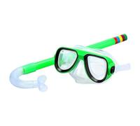 Zymoplas Plastic Toddlers Face Guard Portable Waterproof Watersport Freediving Swimming Pool Facial Shield Glasses with Breathing Tube , Green