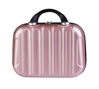 Zymoplas Portable Makeup Organizer Travel Suitcase Box Mini Handbag Boarding Luggage Cosmetic Case Large Capacity Bag Attached to Trolley, Rose Gold