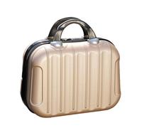 Zymoplas Portable Makeup Organizer Travel Suitcase Box Mini Handbag Boarding Luggage Cosmetic Case Large Capacity Bag Attached to Trolley, Champagne
