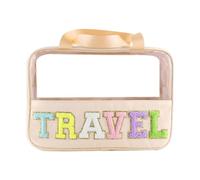 Zymoplas Practical and Stylish Makeup Storage - Organize Beauty Essentials High-Capacity Portable Toiletry Bag Cosmetic Organizer, Apricot