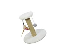 Zymoplas Practical Scratch Post Refill Pole for Grinding and Protecting Cat Nails Sisal Rope 1 Pack, Round White, Medium