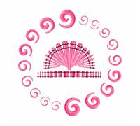Zymoplas Premium Easy And Safe To Popular Acrylic Tapers And Plug Set For Ear Stretching Gift Ear Gauges Stretching Expanding Kit, Pink