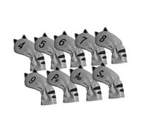 Zymoplas Premium Golf Head Covers Mallet Putter Pros Outdoor Training Equipment 3 Fairwaywood, Grey, 9 Pcs Iron