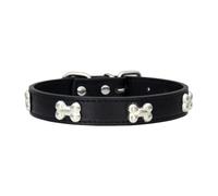 Zymoplas PU Cat Collar Adjustable Buckles For Fit Every Time Dogs Collars Dog Collar Pet Stylish Multiple, black, 1.5 * 37cm